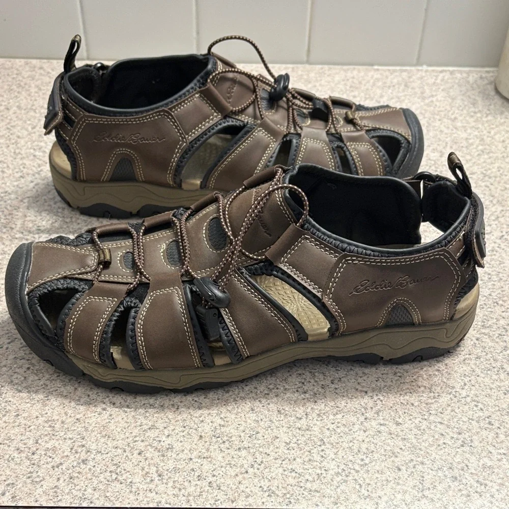 Eddie Bauer Brown and Black Men's Sandals